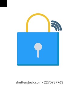 smart padlock icon flat style vector