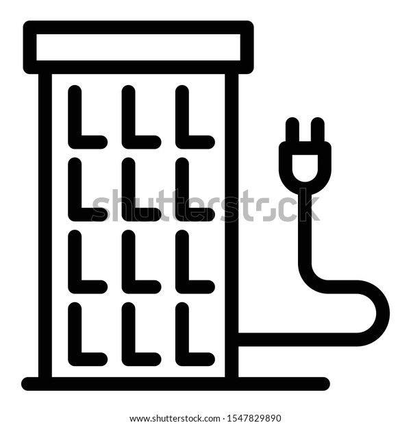 Smart panel plug\
icon. Outline smart panel plug vector icon for web design isolated\
on white background
