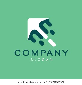 smart paper plane logo for technology , internet, apps , or travel services