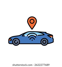 ícone plano de cor de estacionamento inteligente para projetos digitais e de impressão.  Ícones mínimos de limpeza para aplicativos e sites. Ícones simples modernos para UI UX e branding
