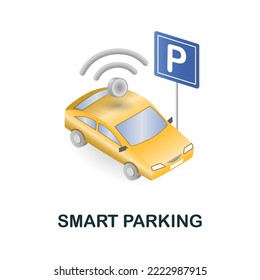 Smart Parking icon. 3d illustration from smart city collection. Creative Smart Parking 3d icon for web design, templates, infographics and more