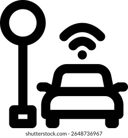 Smart Parking, Parking Meter, Parking Area Outline Icon