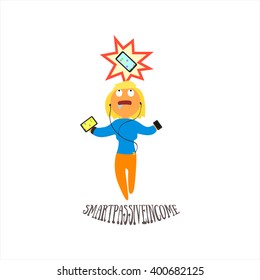 Obsesión De Ingresos Pasivos Inteligentes Diseño Simplificado Ilustración De Vector Plano En Fondo Blanco