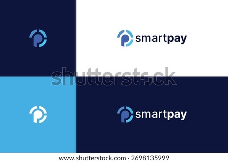 Smart pay logo design. fast money transfer logo