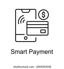 Smart Payment Vektorgrafik-Symbol für Web einzeln auf weißem Hintergrund EPS10-Datei