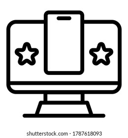 Icono de autenticación de Smart Pc. Icono de vector de autenticación de pc inteligente de contorno para diseño web aislado en fondo blanco