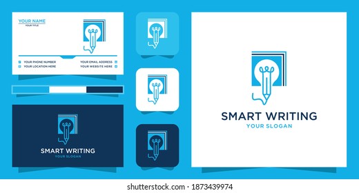 Smart pen logo, smart writing logo and business card