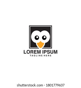 Smart With Penguin Logo Vector Illustration Icon