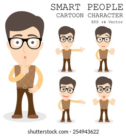 Smart people cartoon character eps 10 vector illustration