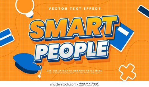 Smart people editable text style effect. Vector text effect.