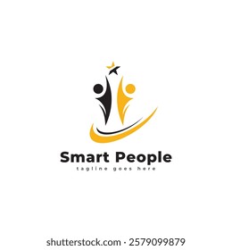 smart people logo creative team work reaching star design concept abstract