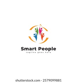 smart people logo creative team work reaching star design concept abstract