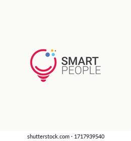 Ilustración de diseño de plantillas de vectores de logotipos de personas inteligentes