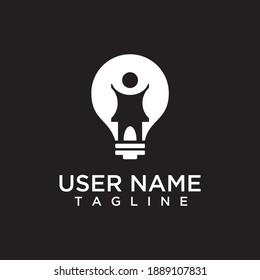 smart people silhouette lights logo design inspiration