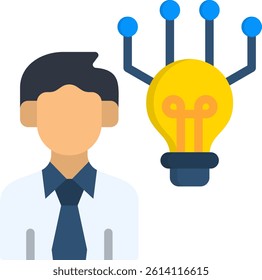 Smart Person Icon Flat Vector Illustration