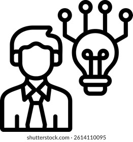 Smart Person Icon Outline Vector Illustration