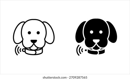 smart pet collar icon set, smart pet tracking technology icon vector illustration on white background