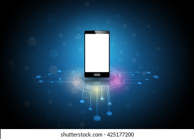 smart phone and abstract technology background,network connection concept