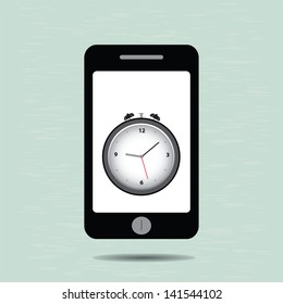 Smart phone and alarm clock,vector eps10