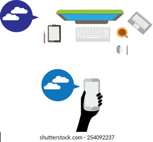 smart phone ann computer send data to Cloud-computing of Love 