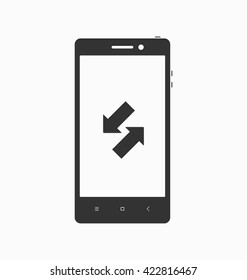 Smart phone with application icon on screen.