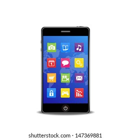 smart phone with applications