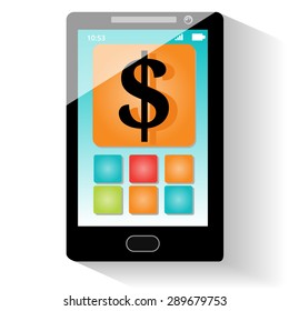 Smart phone apps and dollar symbol