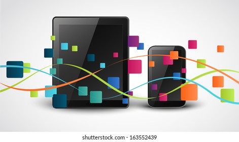 Smart phone apps icon concept background