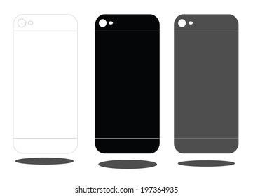 smart phone back isolated on white background vector