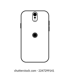 Smart Phone Back side with finger Sensor vector icon. android phone vector icon