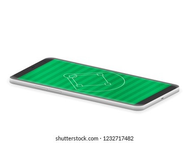 Smart phone baseball field on a white background.