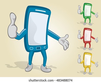 Smart Phone With Big Thumb Up