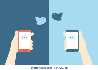 smart phone and birds design, vector