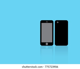 Smart Phone Black Blue Background vector