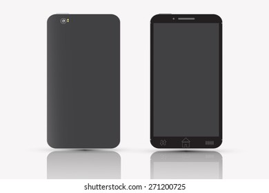 Smart phone black color vector design.