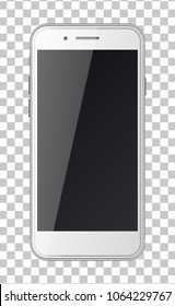 Smart phone with black screen isolated on white background. Vector illustration.