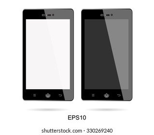 Smart Phone With Blank Screen Isolated on white background
