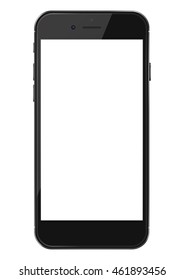 Smart phone with blank screen isolated on white background. Vector illustration. EPS10.