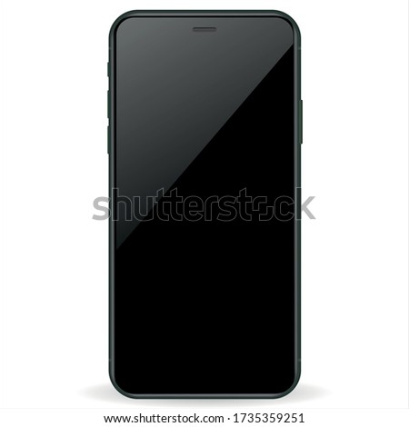 Smart phone with blank screen isolated on white background. Vector illustration. EPS10.