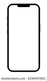 Smart Phone com tela em branco no fundo transparente. Ilustração vetorial realista, para design gráfico e web