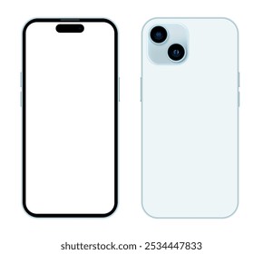Smart Phone with blank screen on transparent background. Realistic vector illustration, for graphic and web design
