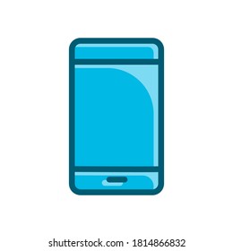 Smartphone-blaue Vektorgrafik einzeln auf weißem Hintergrund