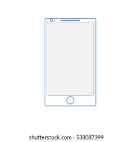 Smart phone blue neon design vector.