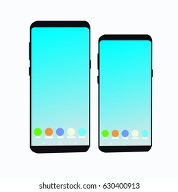 smart phone with blue screen on white background, Realistic Smart Phone, Smartphone mockup design