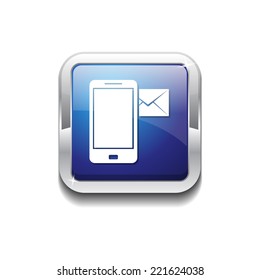 Smart Phone Blue Vector Icon Button