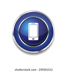 Smart Phone Blue Vector Icon Button