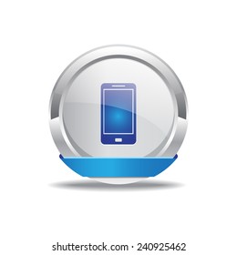 Smart Phone Blue Vector Icon Button