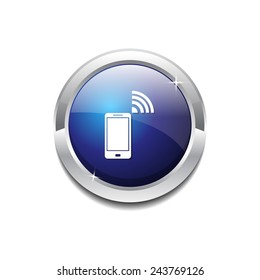 Smart Phone Blue Vector Icon Button