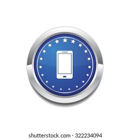Smart Phone Blue Vector Icon Button
