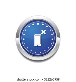 Smart Phone Blue Vector Icon Button